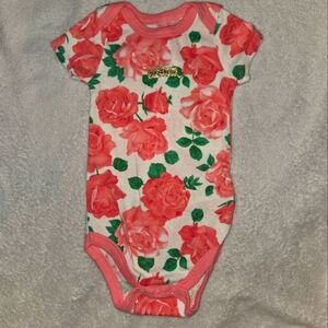 Juicy Couture Pink and Green Floral Bodysuit